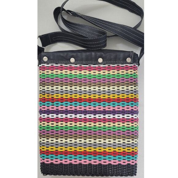 Colorful Crossbody Purse with Flower Boho Hippie Rocker Punk Handbag Funky Cute - Picture 5 of 11